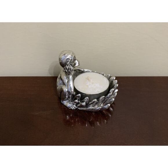 Candle Holder Silver Monkey - Picture 2 of 6